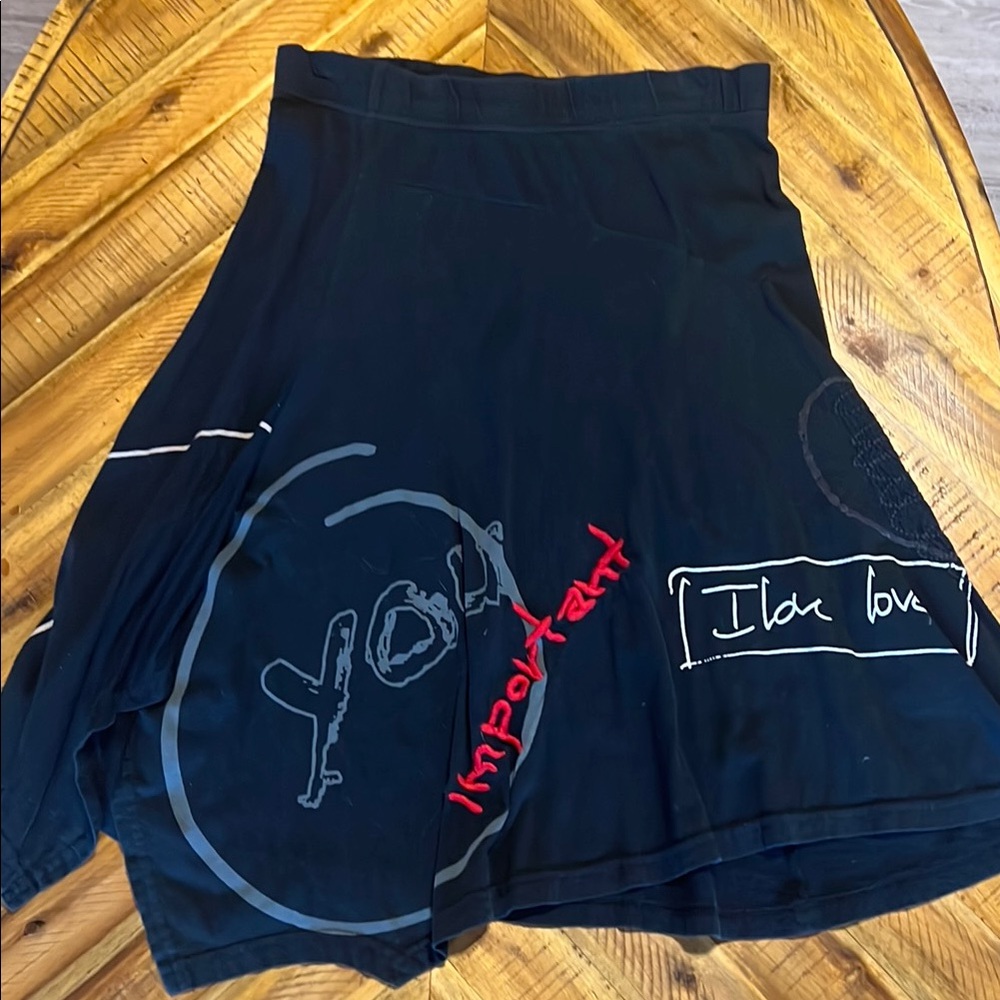 Black Graphic Women's Skirt